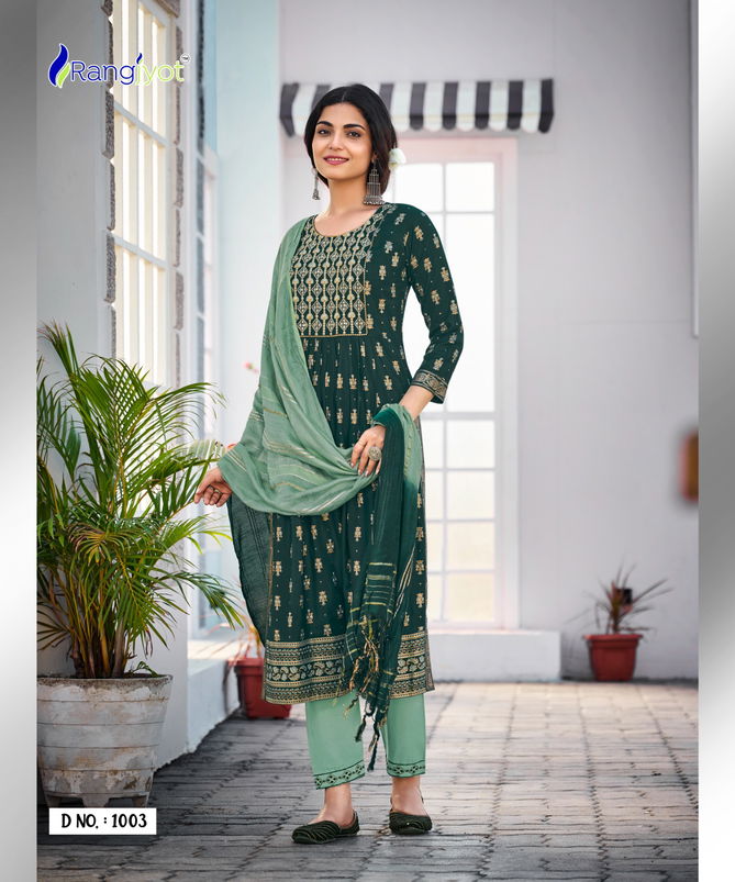 Siya By Rangjyot Jeavy Rayon Kurti With Bottom Dupatta Catalog